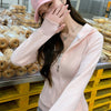 Women Solid Color Slim Fit Zip Up Sweatshirts Spring Autumn Fitness Joggers Sports Jacket Korean Tight Hooded Woman Coat