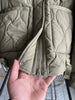 Quilted coat for women Quilted Jacket With Ties beige drawstring high neck pocket clip cotton jacket for women