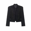 Women Vintage Slim Jacket Spring Women Trends Elegant Napoleon Jackets Ladies High Street Chic Shoulder Padded Blazer
