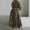 Spring Dress Long Sleeve Solid Color Elegant Maxi Dresses For Women Casual V Neck Shirt Party Long Dress Robe Femme