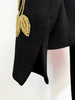 High Street Designer Suit Set Women's 3/4 Sleeve Beaded Cropped Jacket Midi Skirt Suit 2pcs