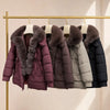 Parkas Women Down Cotton Jacket Winter Coat Large Fur Collar Warm Mid Long Cotton Padded Jacket Female Outerwear Overcoat