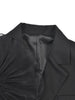 Women Black Organza Ruffles Big Size Blazer Lapel Long Sleeve Loose Fit Jacket Spring Autumn 1DE392101