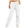 Women's Winter Sweatpants Solid Color Casual Fleece Sweatpants Outdoor Travel Camping Wide Leg Straight Pants