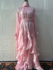 Women's Party Dresses High Waist Pleat Lady Casual High Collar Layered Banquet Dress Elegant Long Sleeve Evening Dress