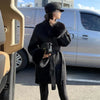 Fox Fur Wool Overcoat Women's Short Coat Office Lady Elegant Double-sided Woolen Coat Cardigan Jackets Loose Wool