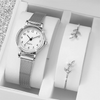 Women Watch Casual Bracelet Watches Set Ladies Simple Dial Quartz Wristwatches Dress Clock Montre Femme