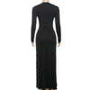 Elegant Long Sleeve Ruched Sexy Maxi Dress Women Gown Autumn Draped Bodycon Long Dresses Female Clothing