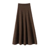 Chic Women Sweater Suite Skirt 100% Cashmere A-Line Skirt Autumn Winter Wave Skirt Elastic Knee Length Dress Sequins French Knit