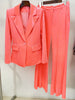 High Street F/W Designer Suit Set Women's Single Button Velvet Blazer Flare Pants Set 2pcs