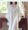 White Gentle Mink Fur Sweater Knitted Cardigan Women's Autumn Winter Loose Versatile mid to long Lazy Milk fufu Jacket