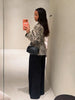 Leopard Printed Faux Fur Women's Coats Slim Lapel Single Breasted Full Sleeve Coat Autumn Winter Lady Warm Jackets