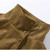 Chic Green Suede Lace Up Jackets Women Loose Stand Collar Belt Long Sleeve Buttons Coats Autumn Winter Lady Outwear