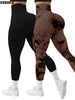 Czguke 2-Piece Women's Tie Dye Pants Sports Leggings Seamless High Waisted Push Ups Women's Fitness and Exercise Clothes