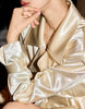 Spring Autumn Long Shiny Flowy Soft Satin Trench Coat for Women Belt Double Breasted Elegant Designer Closthes