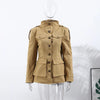 Elegant Stand Collar Trench Coats Women Y2K Long Sleeve Pockets Waist Jacket Autumn Street Lady Single Breasted Outerwear