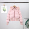 Faux Fur Hooded Cotton Jacket For Women Elegant Long Sleeve Zipper Coat Female Autumn Winter Warm Thicken Outerwear