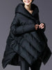 Winter Big Size Down Coat For Women Irregular Design A-line Solid Color Loose Mid Length Clothing 2VV223