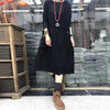 Corduroy Strap Skirt for Women, Loose Medium to Long Slanted Skirt Artistic Retro Look Skinny Striped Velvet Dress for Women