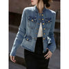 Women's Denim Jacket Spring Autumn Stand-up Collar Comfortable Lady Outerwear Long Sleeve Temperament Ladies Cowboy Coat