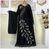 African Clothes Women Dashiki Dress Chiffon Abaya Long Sleeves Dress Islamic Casual Clothing Women Diamond Muslim Long Dress