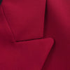 Women Lapel Loose Double Breasted Suit Jacket Solid Color Flip Pocket Long Sleeve Blazers Chic Office Lady Outfits