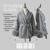 Women's Woolen Coat with Faux Fur Cuffs Belted Waist Short Autumn Winter Wrap Jacket