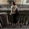 Women's Knitwear Faux Fur Collar Patchwork Knitted Cardigan Autumn Female Long Sleeve Single Breasted Solid Coats Chic Partywear