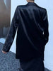Women Silver Big Size Glossy Sensation Blazer Lapel Long Sleeve Loose Jacket Tide Autumn 31A0901