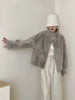 Eco-friendly Mink Fur Windproof Stand Collar Faux Mink Coat For Women Warm Winter Thick Jackets With Pockets 2DB5167