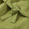 Chic Green Suede Lace Up Jackets Women Loose Stand Collar Belt Long Sleeve Buttons Coats Autumn Winter Lady Outwear