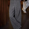 Gray Woolen Suit Pants Women's Winter European Design Fine Flash High Waist Versatile Trousers
