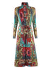 Niche Printed Windbreaker Women's Loose Oversized Long Sleeved Pleated Trench Cardigan Long Coat 2DB2481