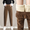 Thick Plush Corduroy Casual Pants For Women Warm Autumn Winter Trousers High Waist All Match Harem Pants Ladies