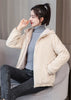 Add Velvet Padded Coat Women Winter Hooded Outerwear Ladies Warm Cotton-Padded Jacket Overcoat Short Female Top