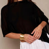 Women Sheer See-through Ponchos Asymmetrical Triangle Hem Blouse Lightweight Solid Color Mock Neck Loose Fit Cape Cover-up Tops
