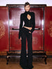 Button Solid Long Sleeve Women Sets Sheath 2 Pieces(Tops+Pants) High Collar Streetwear Sexy Club Female Skinny