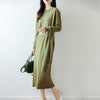 Women Wool Dress Sweater 100% Merino Wool Knitted Self-belt Long Skirt Autumn Winter Round Neck Pullover Cashmere Straight Skirt