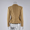 Vintage Waist Cinching Women Short Coat Long Sleeve Zipper Crop Lapel Coats Lady Daily Commute Street Outerwear