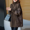 Women's Winter Parka Coat Versatile Lady Splicing Knitted Outerwear Temperament Casual Ladies Sweater Jacket