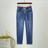 Spring Autumn Jeans Women's Denim Harem Pants Loose Large-size Elastic-waist Vintage Casual Trousers Female Jeans