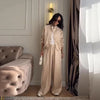 Casual Coats Pants Sets Women Loose Long Sleeves Single Breasted Elastic Waist Knot Suits Female Spring Solid Set Lady