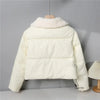 Women's Down Cotton Jacket Korean Thick Lapel Ladies Winter Parka Coat Loose Lambswool Sense of Design Female Outerwear