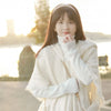 Womens Bohemian Hooded Knitted Shawl Winter Warm Button Wraps Scarf Coat Cloak Cardigan