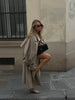 Solid Lace Up Long Trench Coat Women Full Sleeve Lapel Single Breasted Loose Outerwear Lady Autumn Daily Highstreet Coat