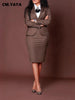 Women's Set Full Sleeve Button Blazer + Skirts Suit Winter Casual Streetwear Two 2 Piece Set Africa OL Work Outfits