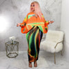 Elegant Women Pleated Patchwork Double Wear Batwing Long Sleeve V-neck Bodycon Midi Maxi Long Dresses Vestidos