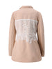White Lace Patchwork Blazer Women's Notched Collar Slim Fit Long Sleeves Single Breasted Suit Jacket Tide