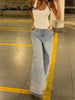 Y2K Women's Diamond Star Blue Jeans High Waist Pockets Zipper Wide Leg Denim Pant Summer Autumn Lady Street All-match Pants
