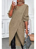 Womens Long Knitted Sweater Dress Autumn Winter Warm Fur Jumpers Casual Solid Loose Knit Midi Dress Lady Work Pullovers